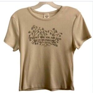 AE Dolly Parton Baby Doll Ribbed Band Tee L